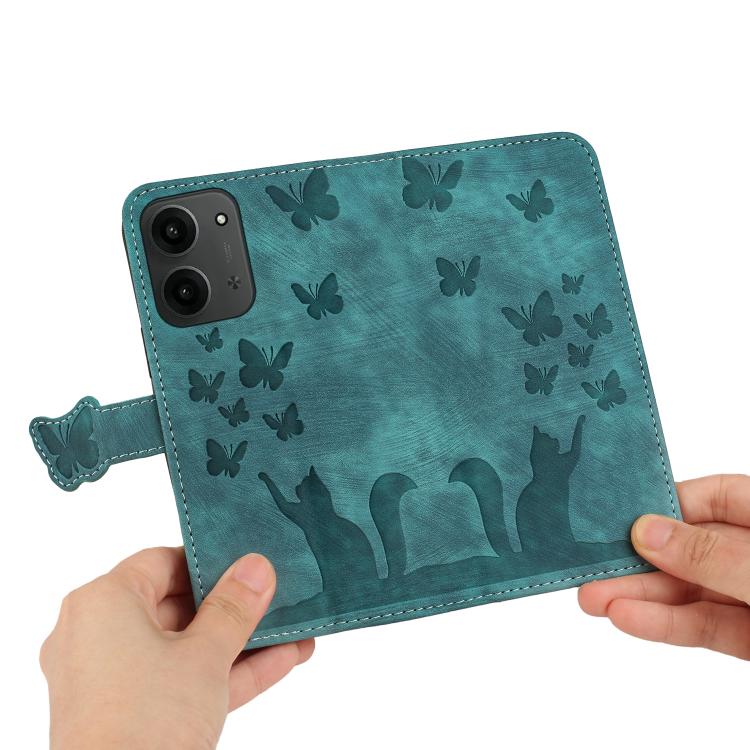 For Redmi 15C 5G / 4G EU 173mm Butterfly Cat Embossing Flip Leather Phone Case