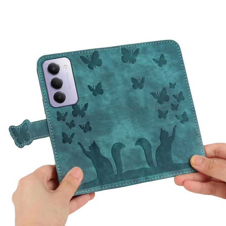 For Redmi 15 5G Global / 4G SEA 169.5mm Butterfly Cat Embossing Flip Leather Phone Case
