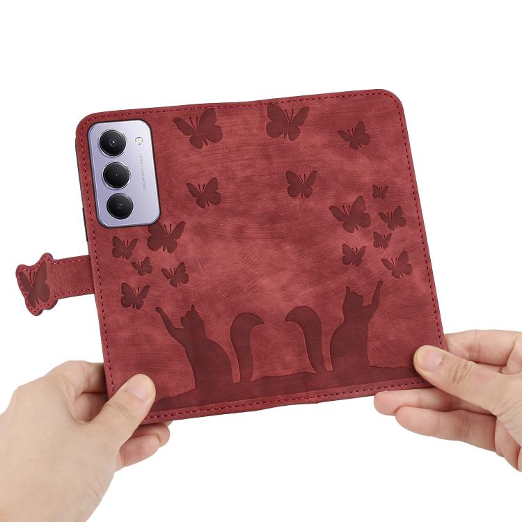 For Redmi 15 5G / 4G EU 171mm Butterfly Cat Embossing Flip Leather Phone Case