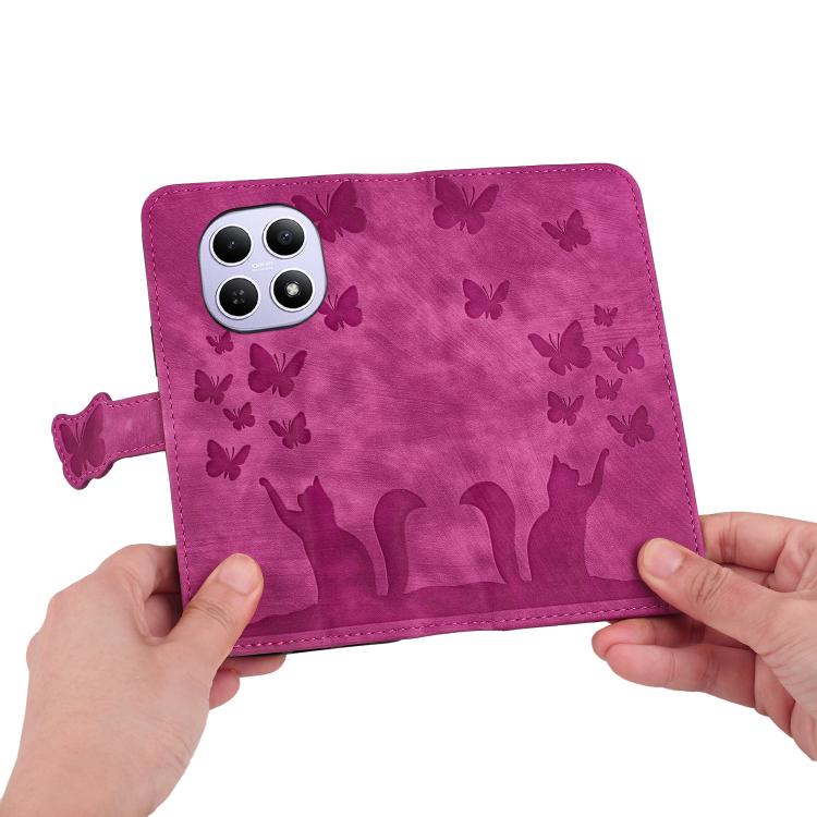 For Redmi Note 15 4G / 5G Global 164mm Butterfly Cat Embossing Flip Leather Phone Case