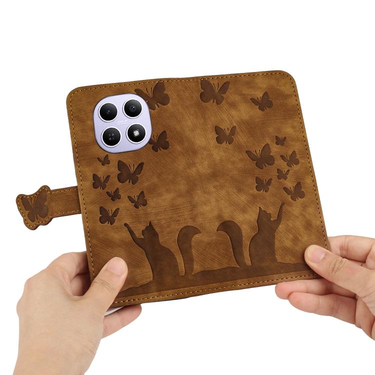 For Redmi Note 15 4G / 5G Global 164mm Butterfly Cat Embossing Flip Leather Phone Case