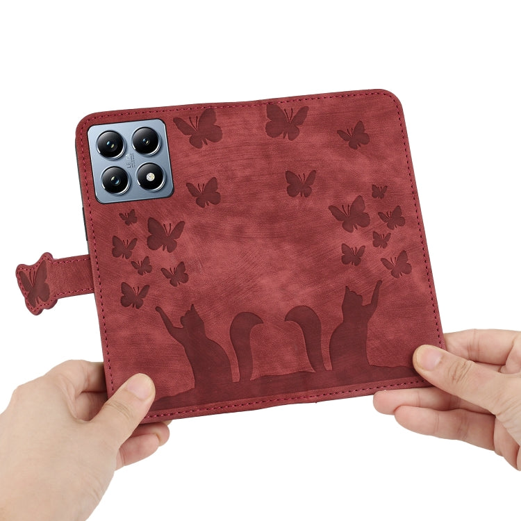 For Xiaomi 14T Pro Butterfly Cat Embossing Flip Leather Phone Case