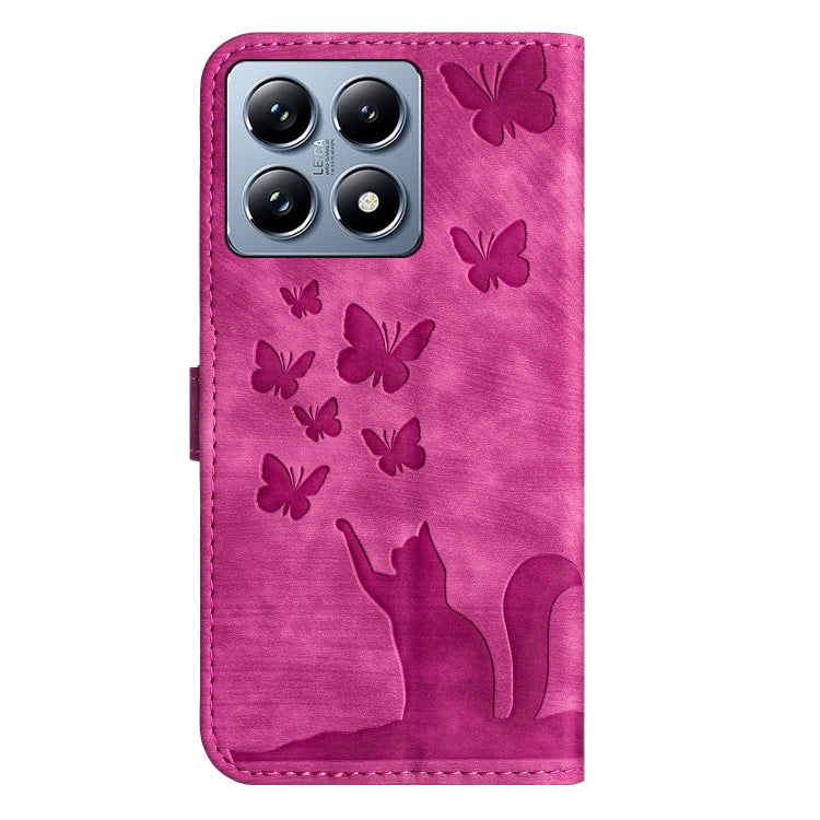For Xiaomi 14T Pro Butterfly Cat Embossing Flip Leather Phone Case