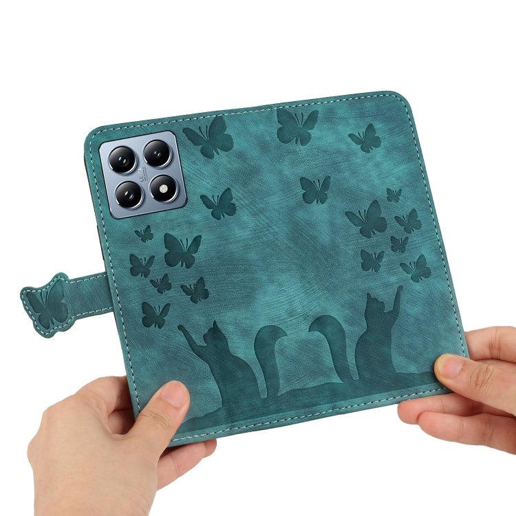 For Xiaomi 14T Pro Butterfly Cat Embossing Flip Leather Phone Case