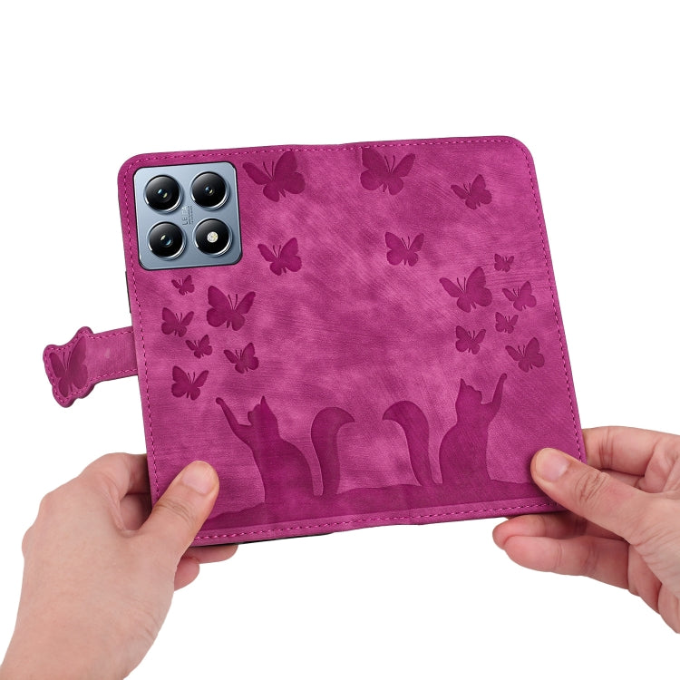 For Xiaomi 14T Butterfly Cat Embossing Flip Leather Phone Case