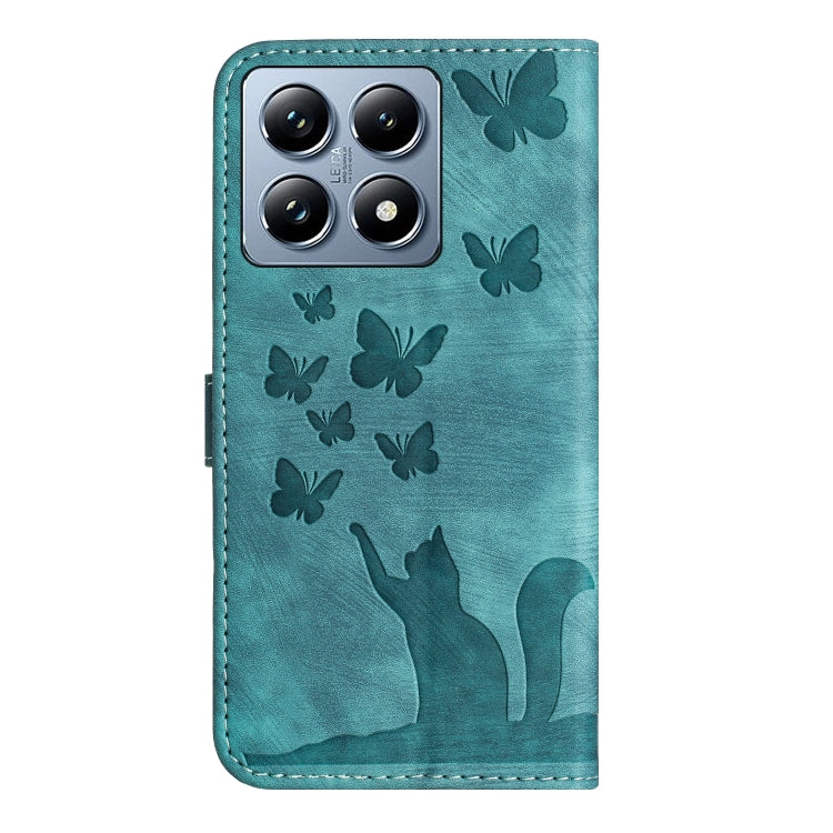 For Xiaomi 14T Butterfly Cat Embossing Flip Leather Phone Case