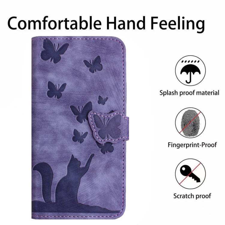 For Xiaomi Poco C75 Butterfly Cat Embossing Flip Leather Phone Case