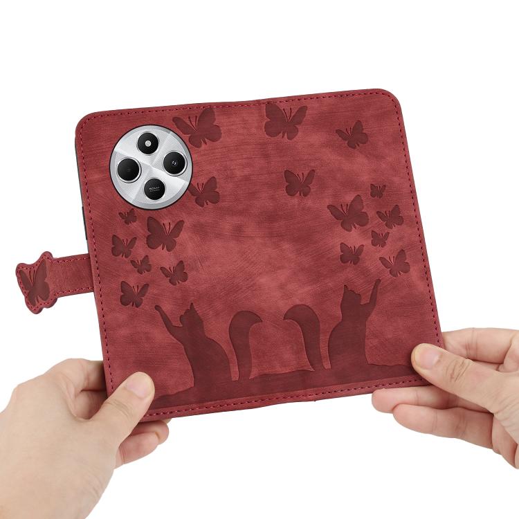 For Xiaomi Poco C75 Butterfly Cat Embossing Flip Leather Phone Case