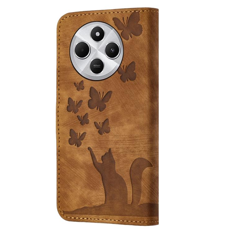 For Xiaomi Poco C75 Butterfly Cat Embossing Flip Leather Phone Case