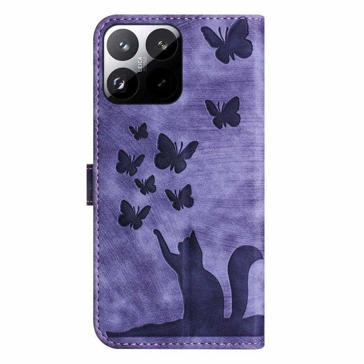 For Xiaomi 15T 5G Butterfly Cat Embossing Flip Leather Phone Case