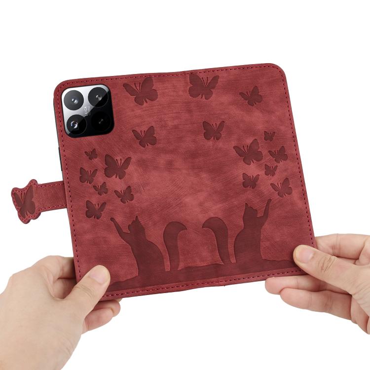 For Xiaomi 15T 5G Butterfly Cat Embossing Flip Leather Phone Case