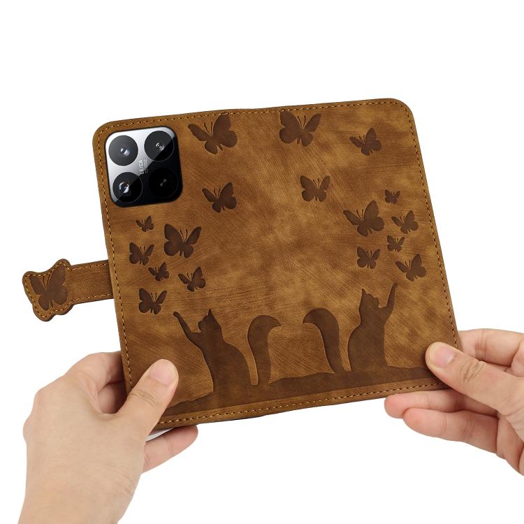 For Xiaomi 15T 5G Butterfly Cat Embossing Flip Leather Phone Case