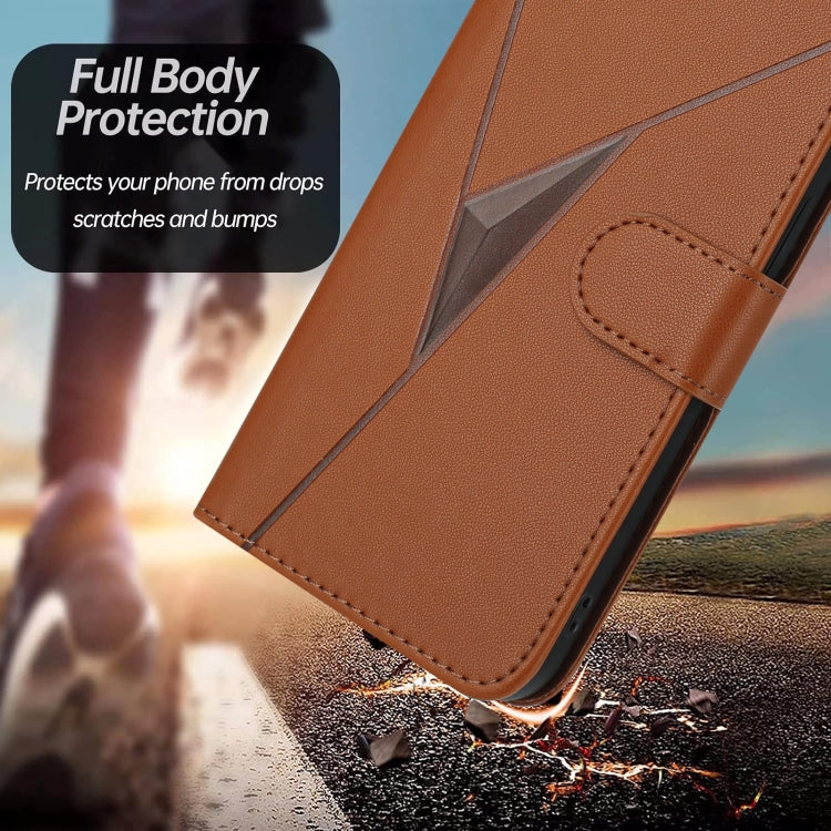 For vivo iQOO Z9s Triangle Pattern Buckle Clasp Leather Phone Case