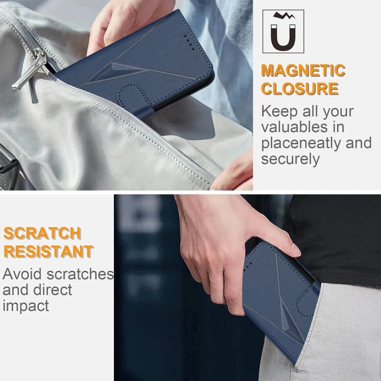 For vivo Y35m+ Triangle Pattern Buckle Clasp Leather Phone Case