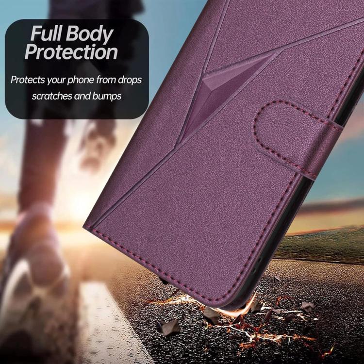 For vivo Y200i Triangle Pattern Buckle Clasp Leather Phone Case