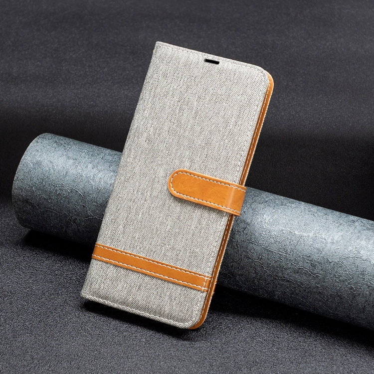 For Samsung Galaxy S25 5G Color Block Denim Texture Leather Phone Case