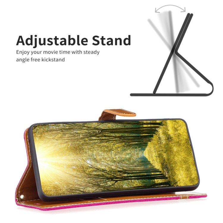 For Samsung Galaxy S25 5G Color Block Denim Texture Leather Phone Case