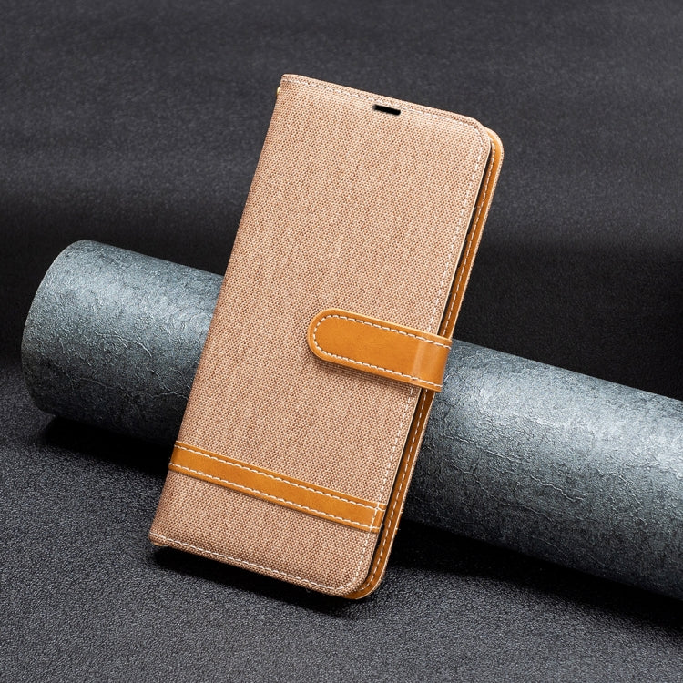 For Samsung Galaxy S25 5G Color Block Denim Texture Leather Phone Case