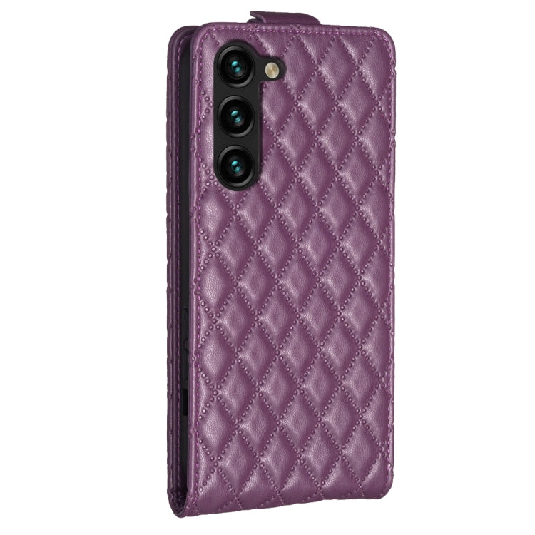 For Samsung Galaxy S25 5G Diamond Lattice Vertical Flip Leather Phone Case