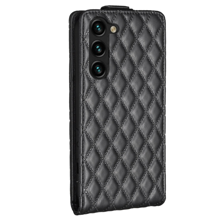 For Samsung Galaxy S25 5G Diamond Lattice Vertical Flip Leather Phone Case