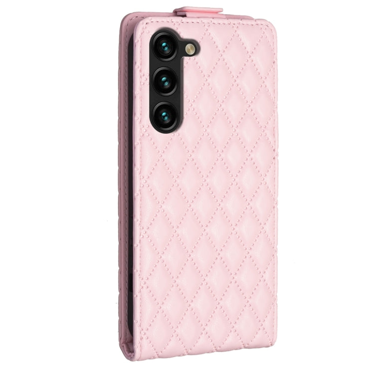 For Samsung Galaxy S25 5G Diamond Lattice Vertical Flip Leather Phone Case