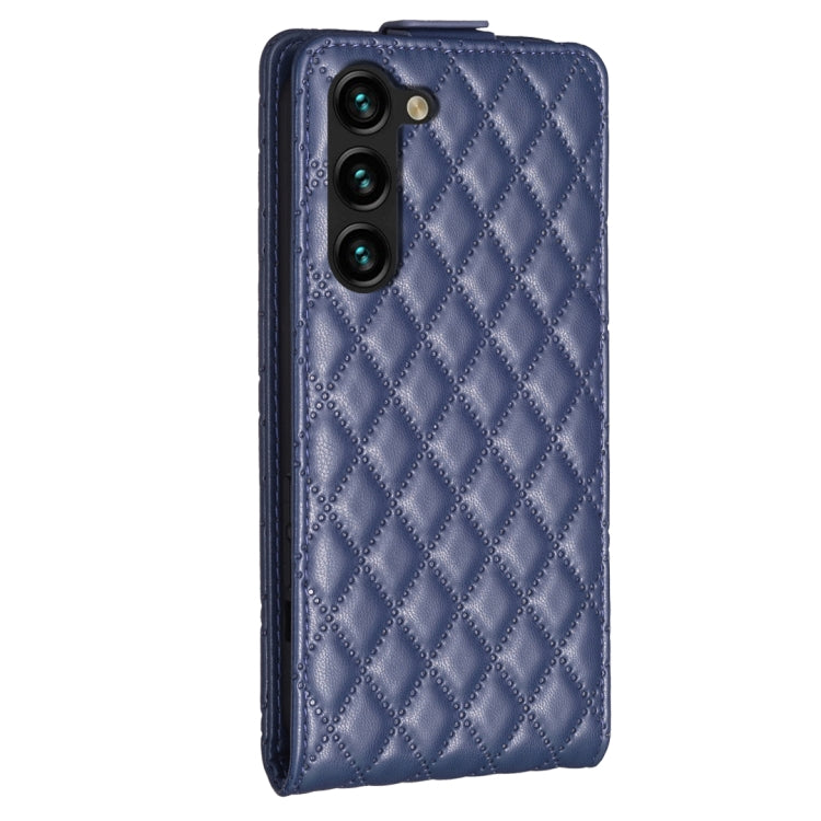 For Samsung Galaxy S25 5G Diamond Lattice Vertical Flip Leather Phone Case