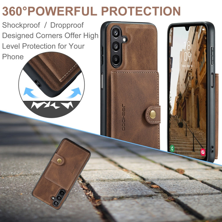 For Samsung Galaxy A16 5G JEEHOOD J01 Retro Magnetic Detachable Wallet Phone Case