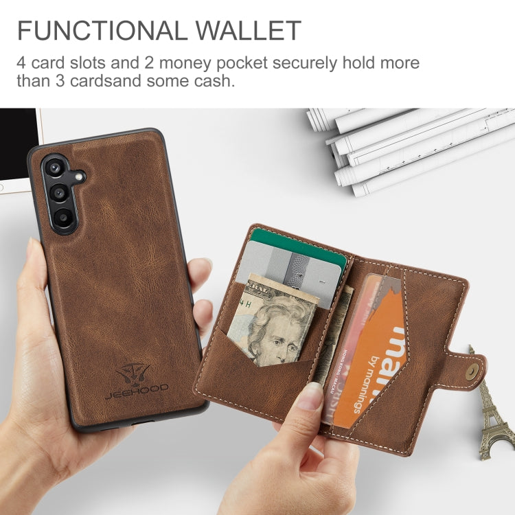 For Samsung Galaxy A16 5G JEEHOOD J01 Retro Magnetic Detachable Wallet Phone Case