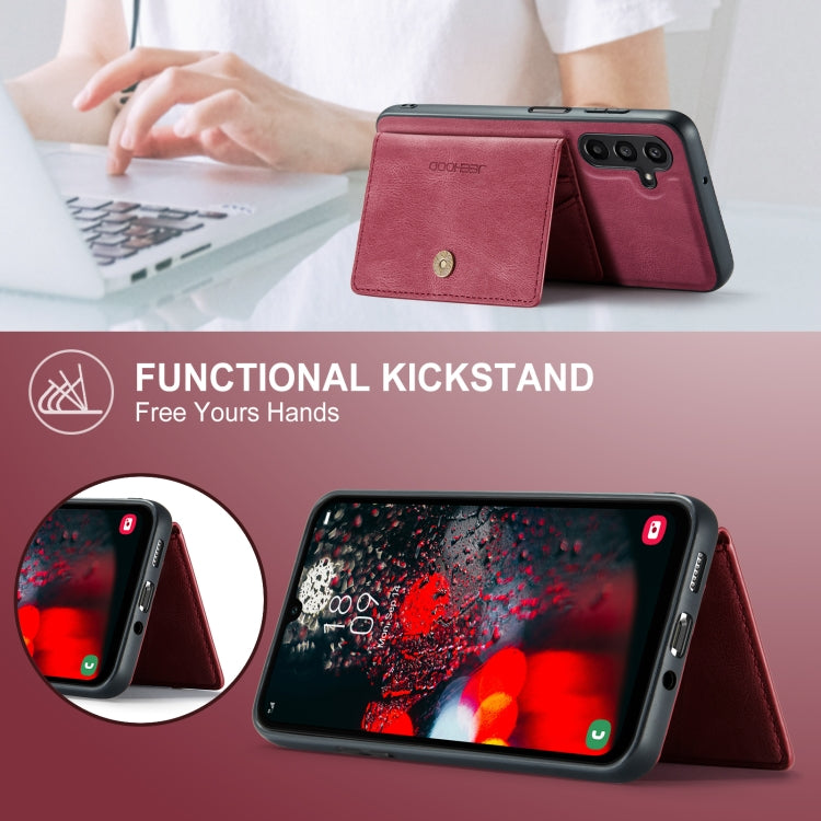 For Samsung Galaxy A16 5G JEEHOOD J01 Retro Magnetic Detachable Wallet Phone Case