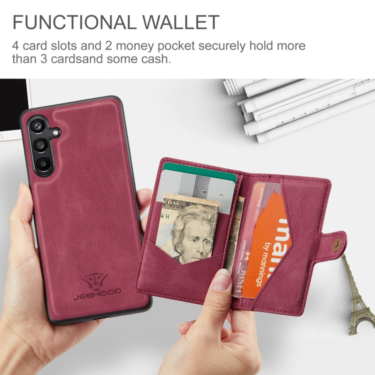 For Samsung Galaxy A16 5G JEEHOOD J01 Retro Magnetic Detachable Wallet Phone Case