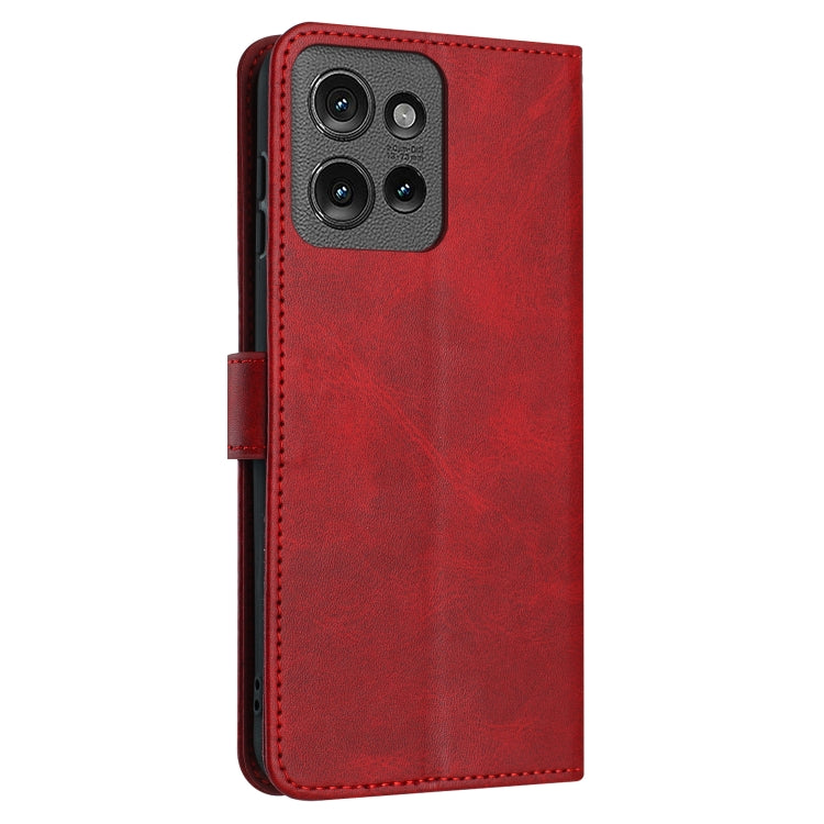 For Motorola Edge 50 Solid Calf Texture Flip Leather Phone Case
