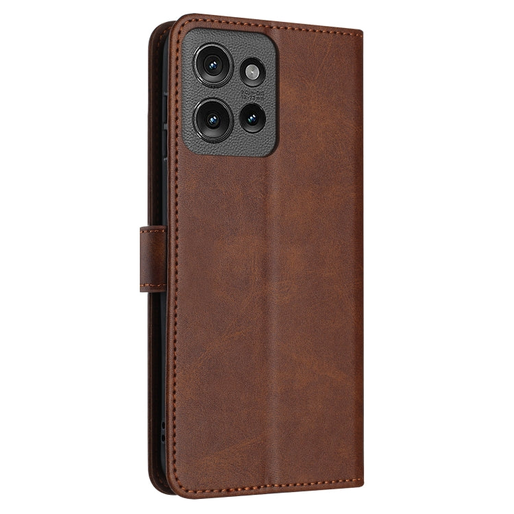 For Motorola Edge 50 Solid Calf Texture Flip Leather Phone Case