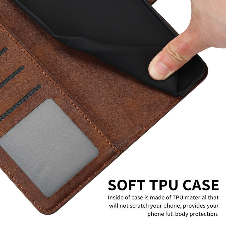 For Motorola Edge 50 Solid Calf Texture Flip Leather Phone Case