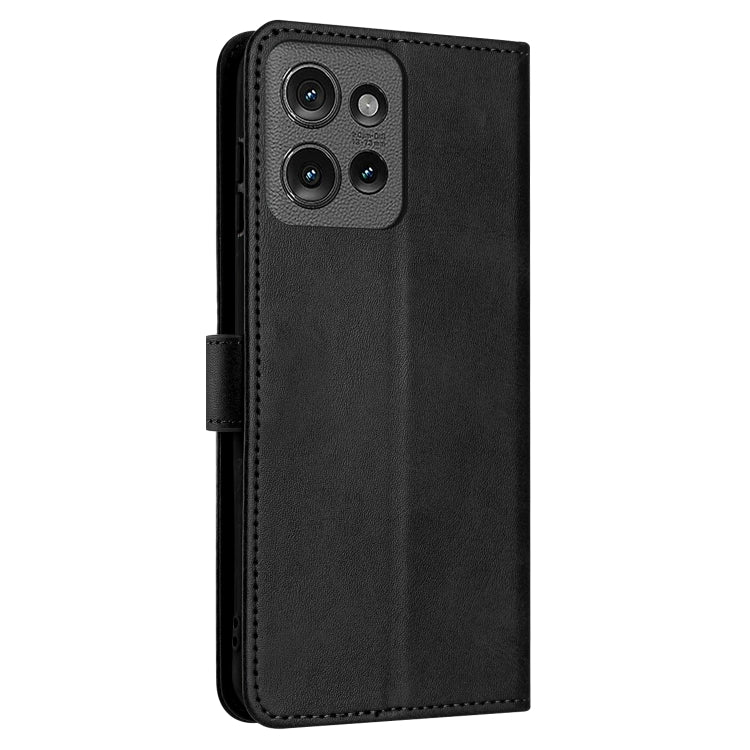 For Motorola Edge 50 Solid Calf Texture Flip Leather Phone Case