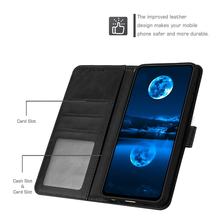For Motorola Edge 50 Solid Calf Texture Flip Leather Phone Case