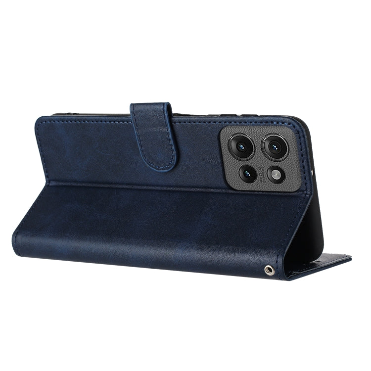 For Motorola Edge 50 Solid Calf Texture Flip Leather Phone Case