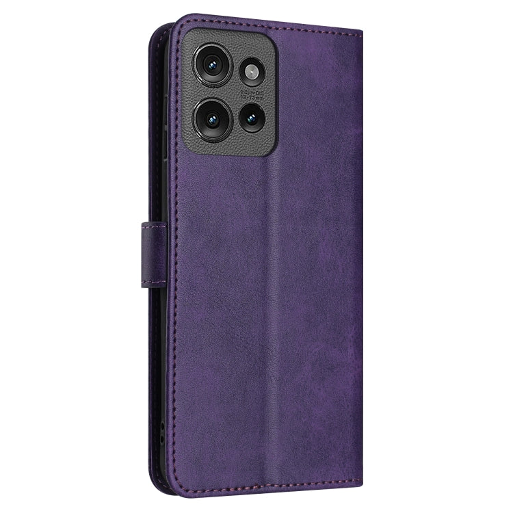 For Motorola Edge 50 Solid Calf Texture Flip Leather Phone Case