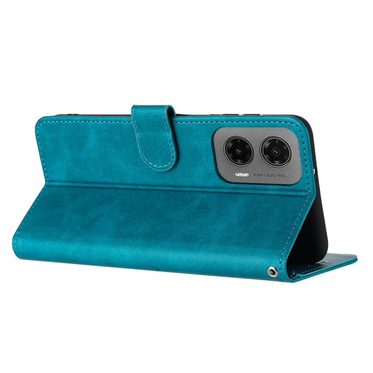 For Motorola Moto G35 Solid Calf Texture Flip Leather Phone Case
