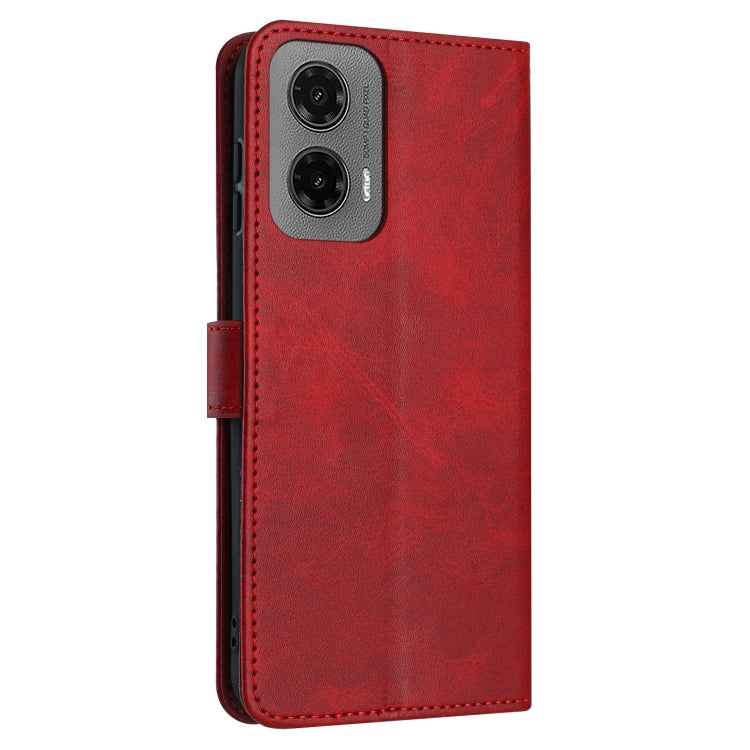 For Motorola Moto G35 Solid Calf Texture Flip Leather Phone Case