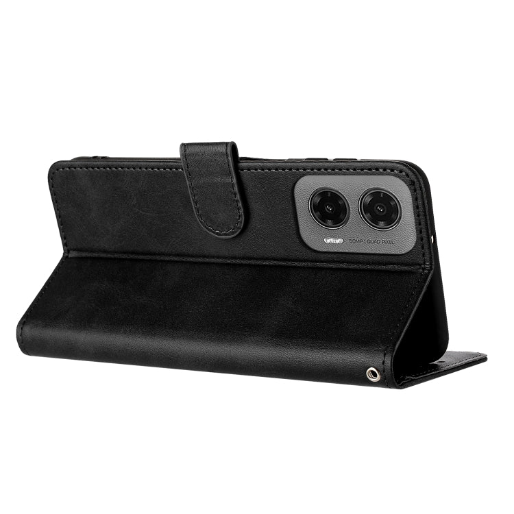 For Motorola Moto G35 Solid Calf Texture Flip Leather Phone Case