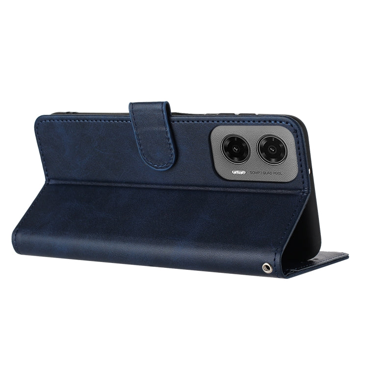For Motorola Moto G35 Solid Calf Texture Flip Leather Phone Case