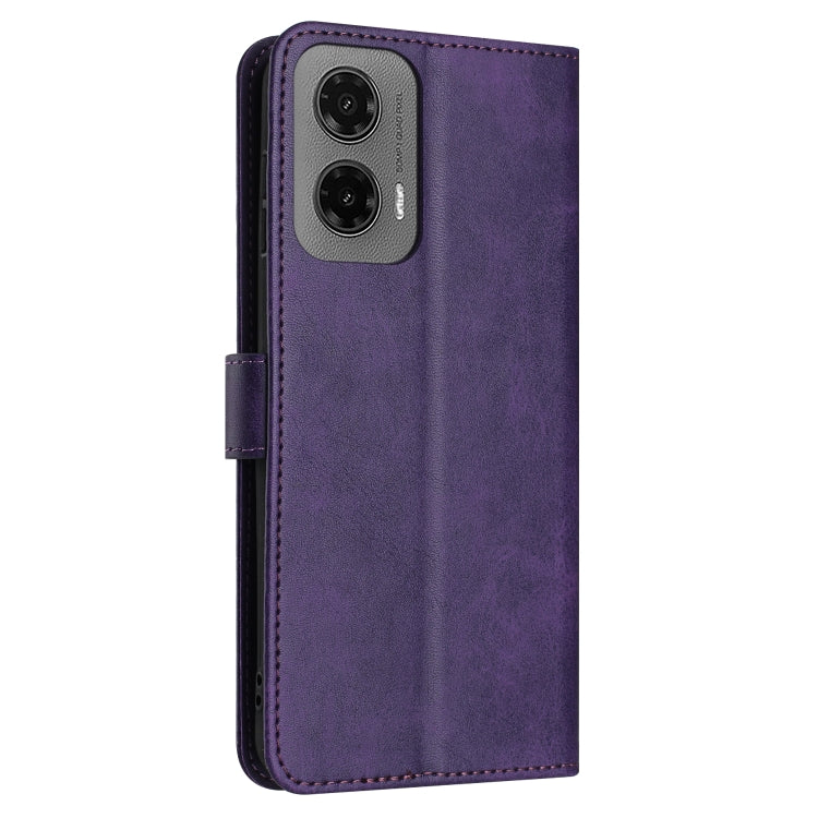 For Motorola Moto G35 Solid Calf Texture Flip Leather Phone Case