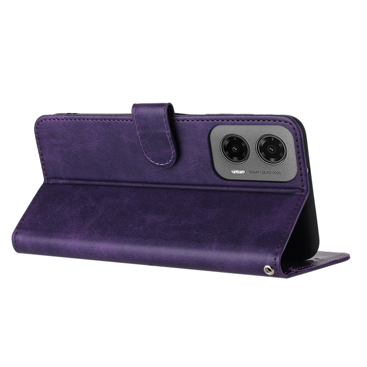 For Motorola Moto G35 Solid Calf Texture Flip Leather Phone Case