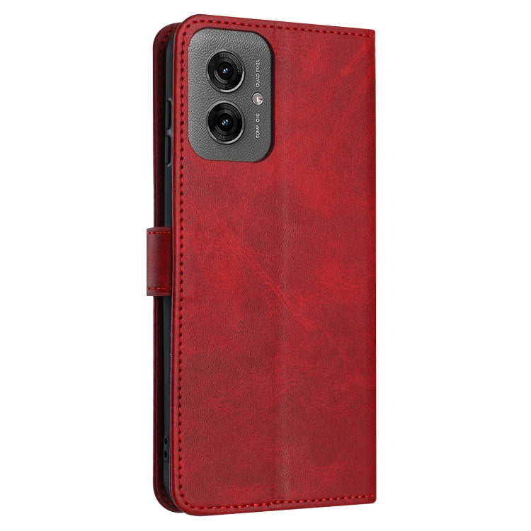 For Motorola Moto G55 Solid Calf Texture Flip Leather Phone Case