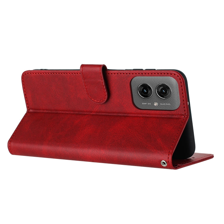 For Motorola Moto G55 Solid Calf Texture Flip Leather Phone Case