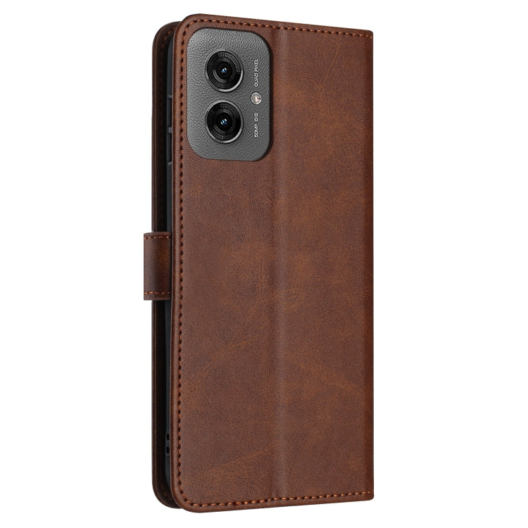 For Motorola Moto G55 Solid Calf Texture Flip Leather Phone Case