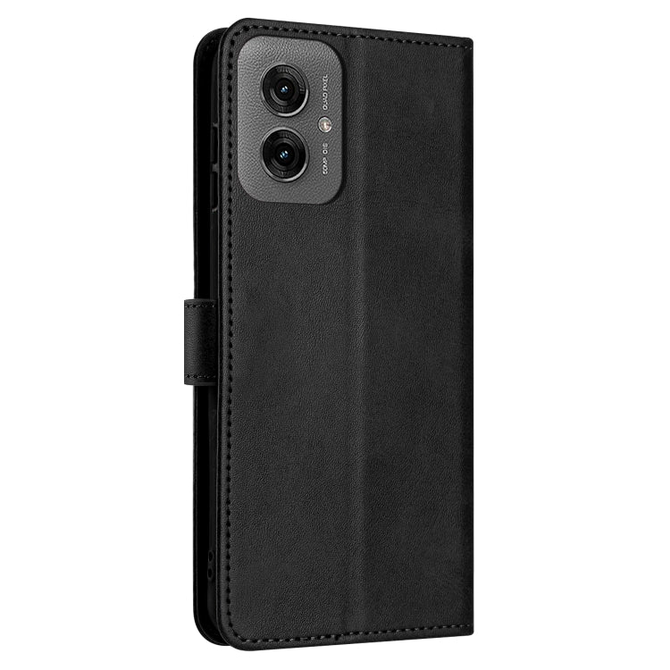For Motorola Moto G55 Solid Calf Texture Flip Leather Phone Case