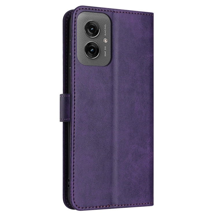 For Motorola Moto G55 Solid Calf Texture Flip Leather Phone Case