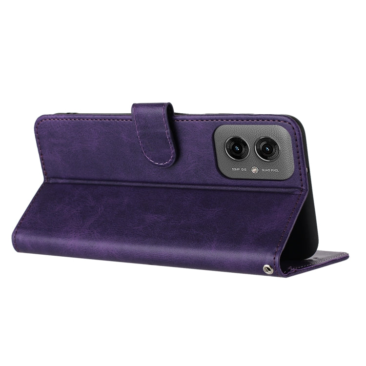 For Motorola Moto G55 Solid Calf Texture Flip Leather Phone Case