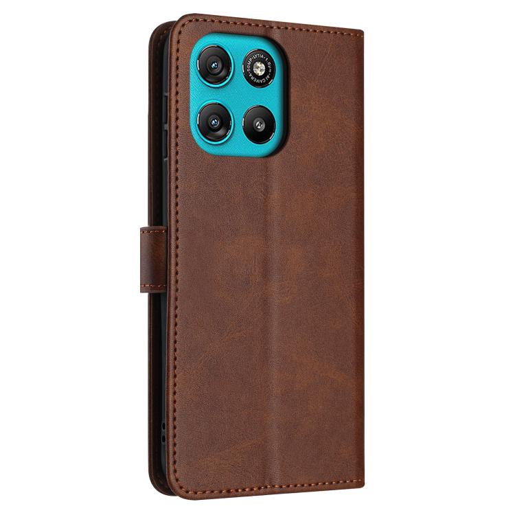 For Motorola Moto G67 Power / G57 Power Solid Calf Texture Flip Leather Phone Case